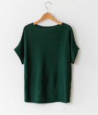 Drop Shoulder Boat neck Knit Top-Holiholic