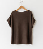 Drop Shoulder Boat neck Knit Top-Holiholic