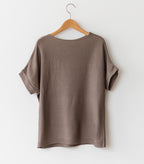 Drop Shoulder Boat neck Knit Top-Holiholic