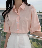 Dropped shoulder Cotton Shirt - HOLIHOLIC