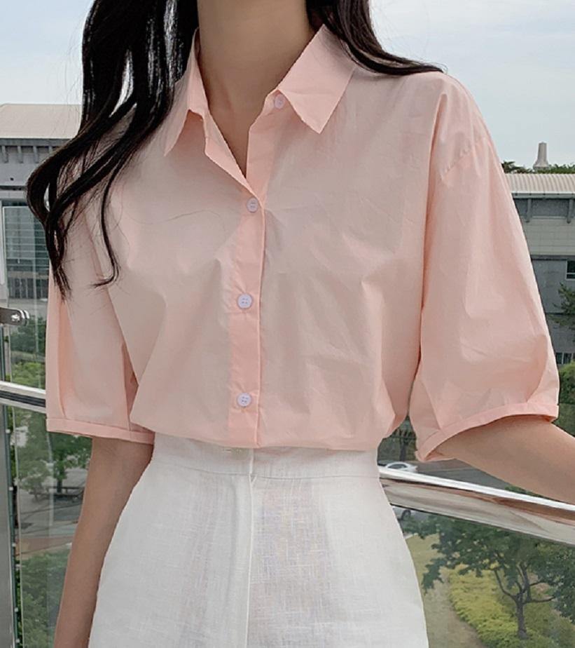 Dropped shoulder Cotton Shirt - HOLIHOLIC