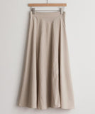 Elastic Waist Plain Flare Skirt - HOLIHOLIC