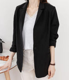 Estelle Long Sleeve Linen Blazer - HOLIHOLIC