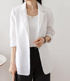 Estelle Long Sleeve Linen Blazer - HOLIHOLIC