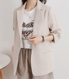 Estelle Long Sleeve Linen Blazer - HOLIHOLIC