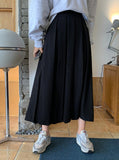Flare Pleated Skirt with Elastic Waist