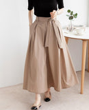 Flare Wide Pants with Elastic Waist - HOLIHOLIC