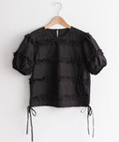 Frill Front Balloon Sleeve blouse - HOLIHOLIC