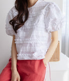 Frill Front Balloon Sleeve blouse - HOLIHOLIC