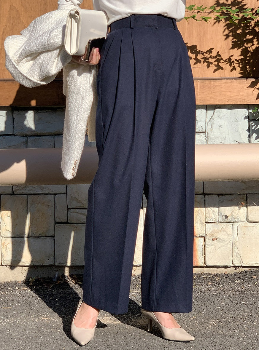 Front Pintuck Wide Slacks Secondary image
