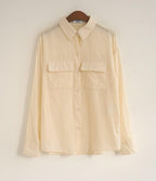 Front Pockets Cotton Shirt - HOLIHOLIC