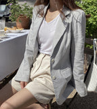 Grey Summer Linen Single Jacket