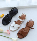 [Handmade] Kaylee Cross Strap Flat Sandals - HOLIHOLIC