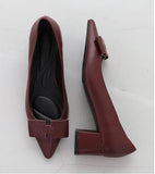 [Handmade] Kelly Leather Middle Heels - HOLIHOLIC