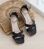 [Handmade] Luna Ankle Strap Flat Sandals - HOLIHOLIC