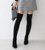 [Handmade] Stretch High knee Boots in Black - HOLIHOLIC