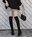 [Handmade] Stretch Suede Knee High Boots - HOLIHOLIC