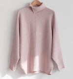 High Neck Drop Shoulder Sweater - HOLIHOLIC