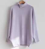 High Neck Drop Shoulder Sweater - HOLIHOLIC