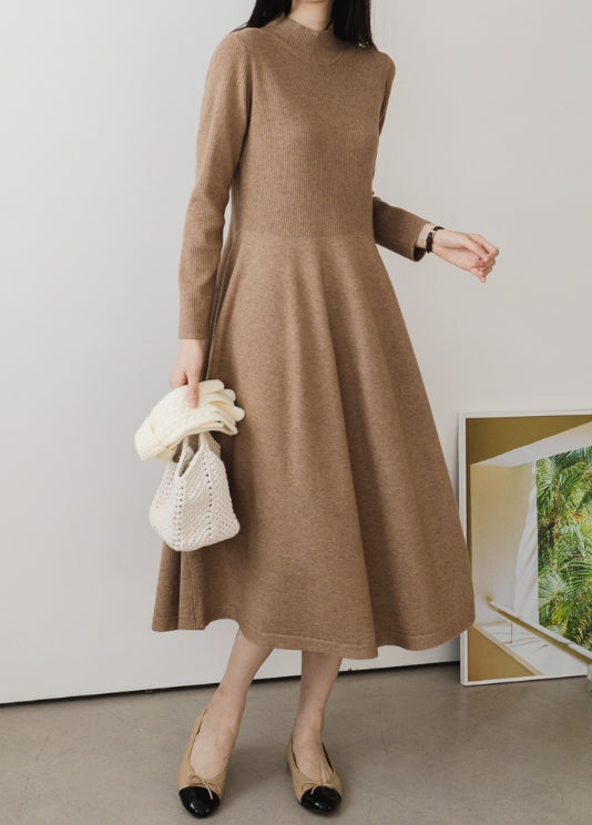 High Neck Flare Knit Dress | The best Dresses HOLIHOLIC High Neck Flare Knit Dress | The best Dresses HOLIHOLIC