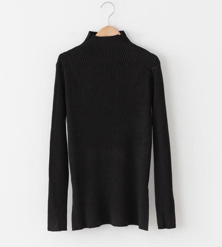High Neck Ribbed Knit Top - HOLIHOLIC