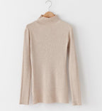 High Neck Ribbed Knit Top - HOLIHOLIC