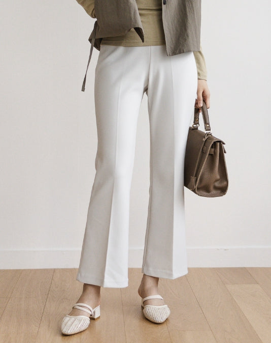 High Waist Slim Pants with Elastic Waist Secondary image