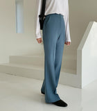 High Waisted Solid Trousers