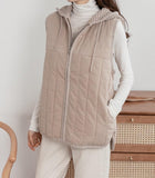 Knit Hoodie Quilted Vest