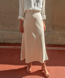Laon Satin Flare Skirt - HOLIHOLIC