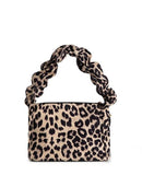 Leopard Pleats Handle Tote Bag - HOLIHOLIC
