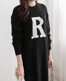 Lettering Casual Knit Dress - HOLIHOLIC
