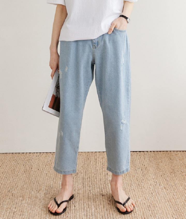 Light Blue Vintage Baggy Jeans - HOLIHOLIC