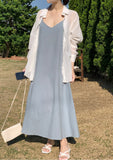 Lightweight Bustier Cotton Linen Dress-Holiholic