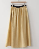 Linen Flare Skirt with Elastic Waist - HOLIHOLIC