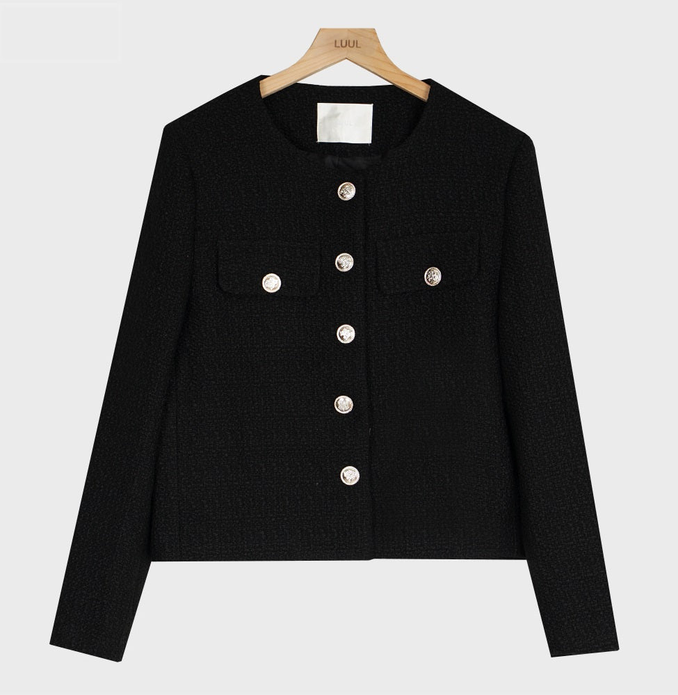 Long Sleeve Tweed Jacket-Holiholic
