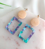 Marble Square Earring