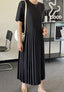 Modern Pleats Midi Dress - HOLIHOLIC