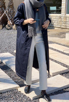 Navy Padded Single Coat - HOLIHOLIC
