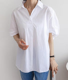 Oversized Open Collar Shirt - HOLIHOLIC