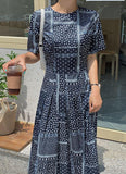 Paisley Dress with Elastic Waist - HOLIHOLIC