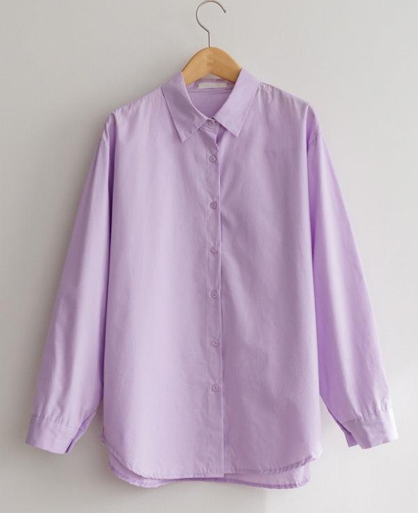 Pastel Loose Fit Button Down Shirt - HOLIHOLIC