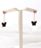 Pink & Black Butterfly Earrings