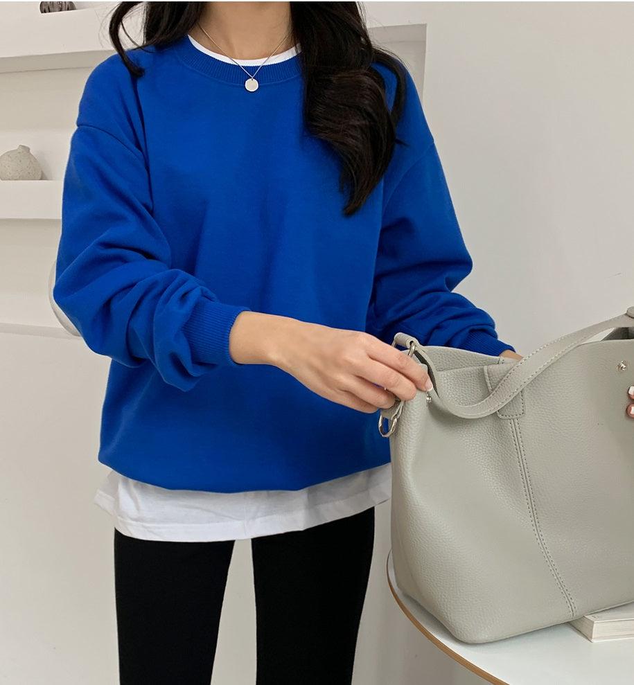 Plain Basic Sweatshirt - HOLIHOLIC