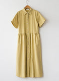 Plain Short Sleeve Shirt Dress - HOLIHOLIC