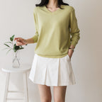 Pleats Skirt Pants with Elastic Waist-Holiholic