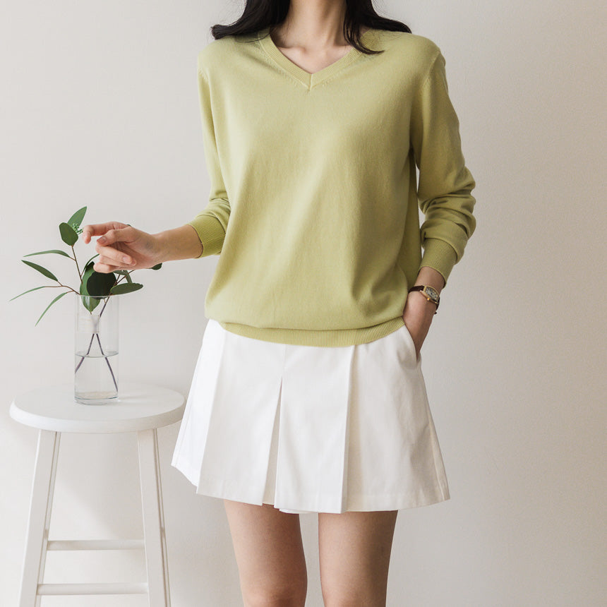 Pleats Skirt Pants with Elastic Waist-Holiholic