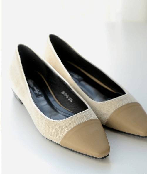 Point Toe Two-Tone Pumps - HOLIHOLIC