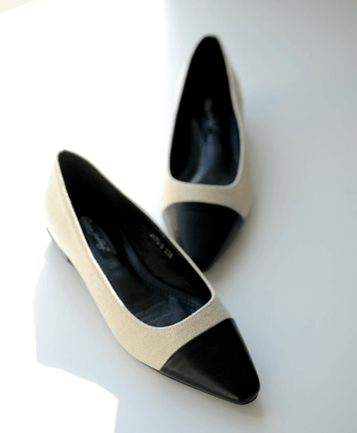 Point Toe Two-Tone Pumps - HOLIHOLIC