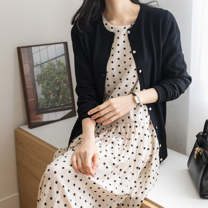 Polka Dot Pleats Dress Secondary image